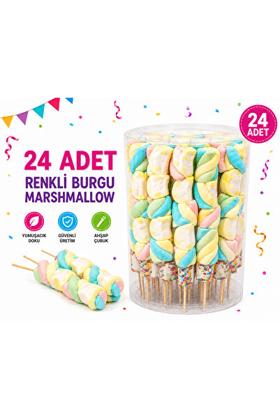 mert kerem gıda 24 Adet Marshmallow Doğum Günü Parti Organizasyon İkramlık Ço...