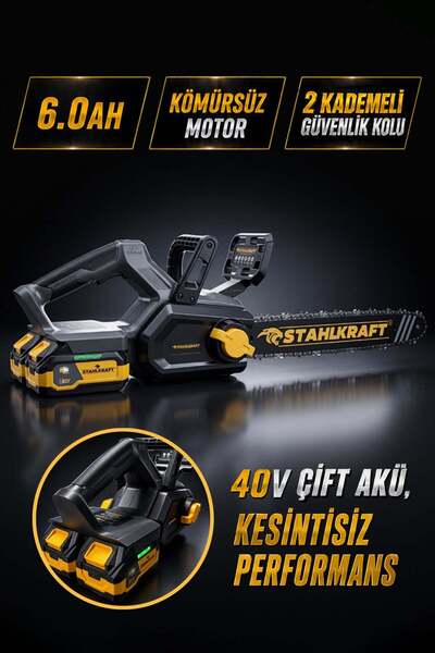 STAHLKRAFT H15 3840 Kömürsüz Motor 40V 6AH 41 cm (16") Akülü Testere