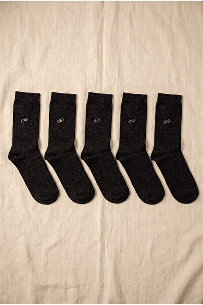 hadiora Men's Gray 5-Piece Classic Long Socks - Cotton Men's Socks