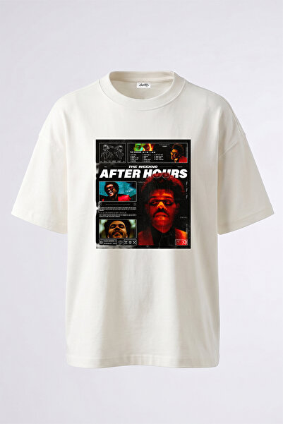 Anetos The Weeknd_7 Design Printed Oversize White T-Shirt