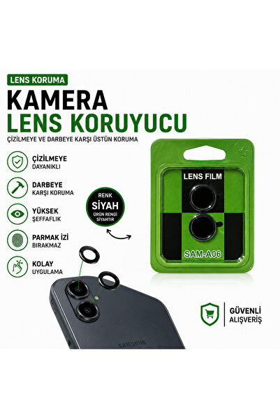 Biemtek Samsung Galaxy A06 Compatible Camera Lens Protector Set of 2 – Black