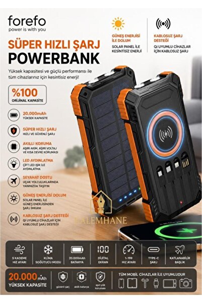 kalemhane Süper Hızlı Şarj Powerbank 20.000 mAh Yüksek Kapasite