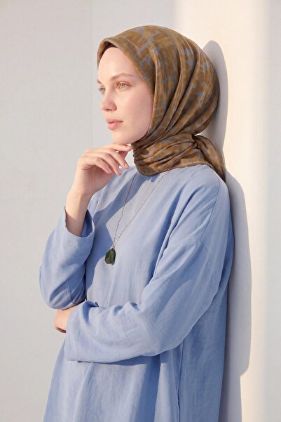 Silk Home Soft Eşarp Soyut Yağ Yeşili