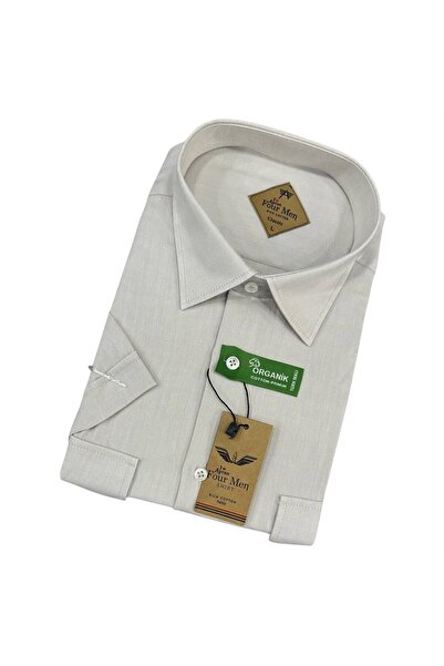 GÖMLEK GALERİSİ Men's Classic Wide Cut Plain Double Pocket Short Sleeve Cotto...