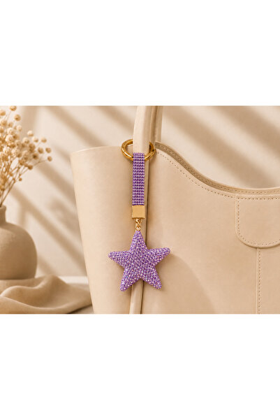 Kumru Studio Purple Star Stone Luxury Bag Charm – Purple Crystal Bag Charm