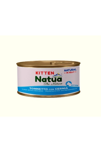 Natua طعام رطب للقطط الكتن بنكهة التونة مع سمك الهامور85 غ