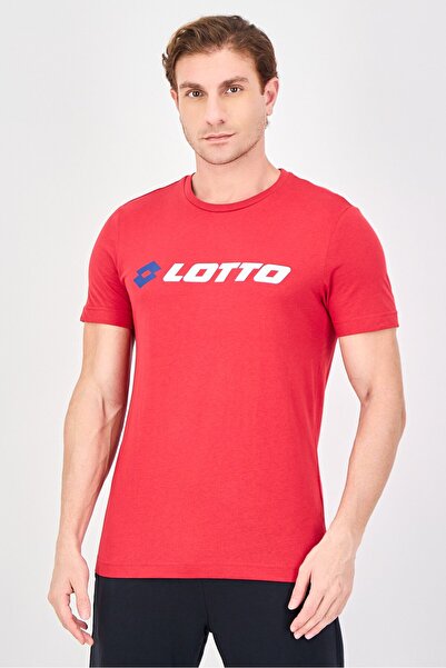 Lotto Men Sportswear Fit Short Sleeve Training T-Shirt, Red