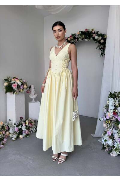conconmoda Mahus Düğme Detaylı Elbise