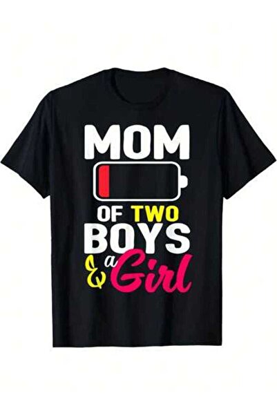 9TAY Women's Funny Mom Of Two Boys & Girl T-Shirt - Soft Stretch Casual Tee F...
