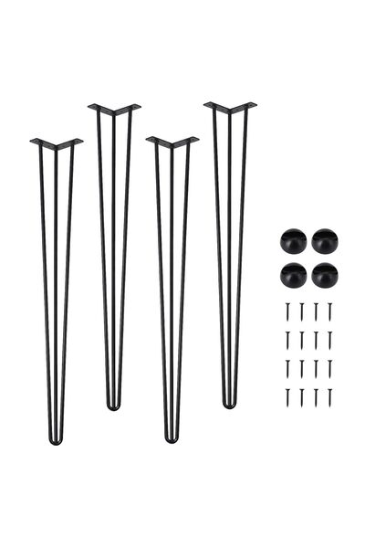 Garvee Industrial Metal Table Legs 40inches Height, Modern Design, Matt Black...