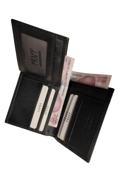 Praff Prf-2055 Men's Genuine Leather Wallet with 2 Separate Money Compartments