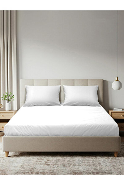 Mulberry Living By Styli طقم ملاءات سرير كينج 100% قطن، 1000 خيط - أبيض نقي