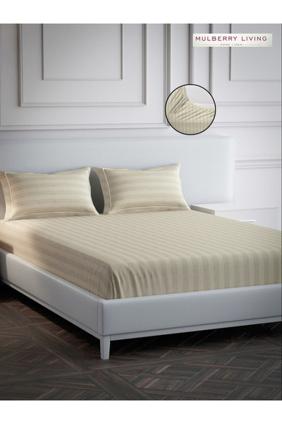Mulberry Living By Styli ملاءة سرير كينج من القطن 100% مع غطاءين للوسائد - 30...