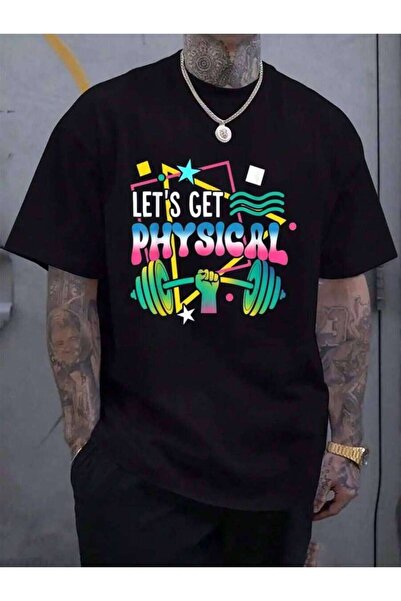 23ERVA 100% Cotton Let's Get Physical Retro 90s Totally Rad Style Workout Gym...