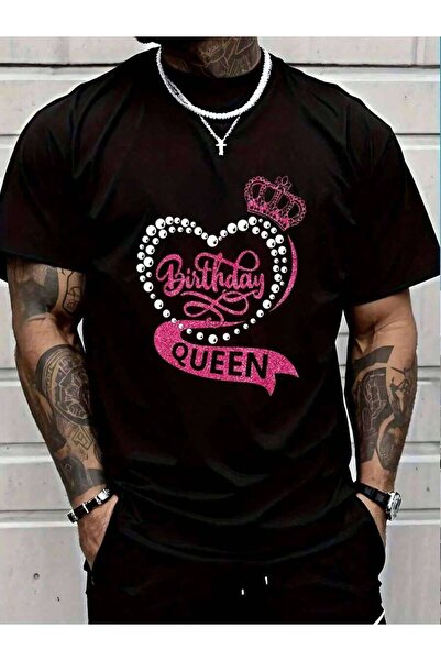 799 100% Cotton Queen It's My Birthday Girls Women Matching Men's Black Vacat...