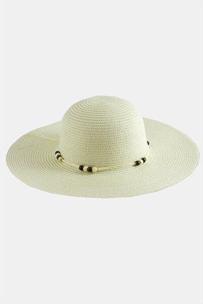 ZERO LAND Ilkestor Beads (123148) Straw Hat-Cream