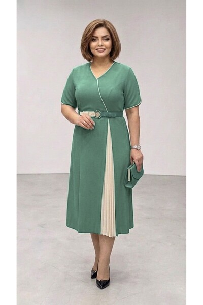 DagaFashion Rochie eleganta verde-salvie Silvia