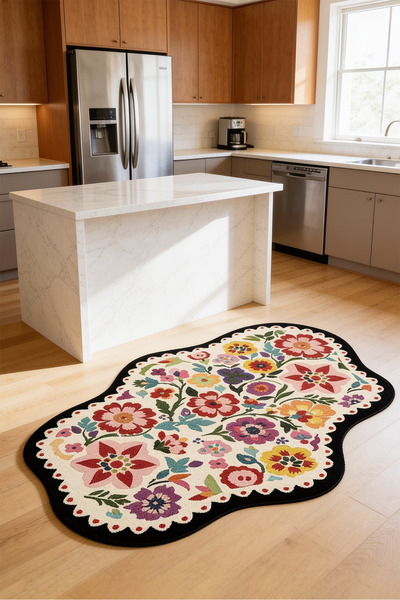 Decomia Home Dijital Kaymaz Yıkanabilir Renkli Salon Halısı Mutfak Halısı Koridor Halısı