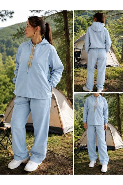 fortexyapı Unisex Kapüşonlu Yağmurluk Takımı Paraşüt Kumaş Alt Üst Yağmur Seti