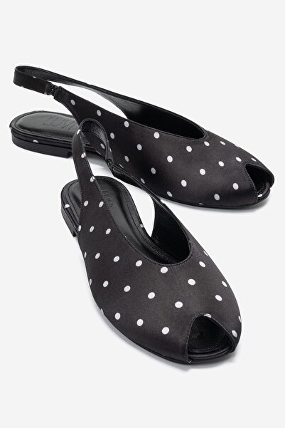 LuviShoes Serina Black and White Polka Dot Women's Sandals