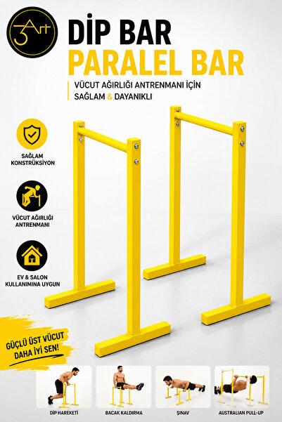 3Art Metal Dekorasyon Tic.Ltd.Şti Dips Paralel Bar - Dip Station Ev Tipi Spor...