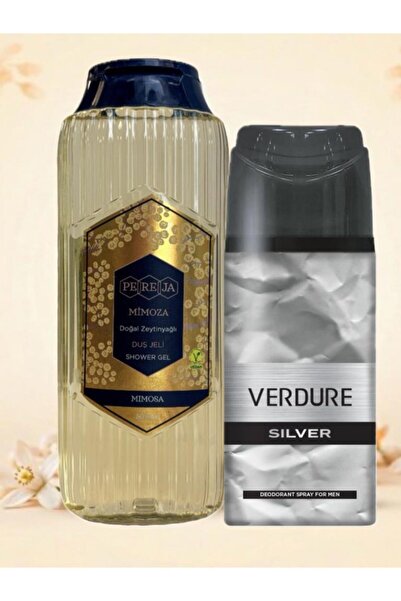 Pereja Mimoza Doğal Zeytinyağlı Duş Jeli 500 ML + Verdure Silver Erkek Deodor...