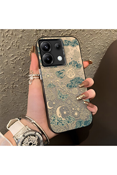 ARTISHELL Redmi Note 13 Pro 5G Uyumlu Altın Renkli Güneş Ay Deseni Şık Telefo...