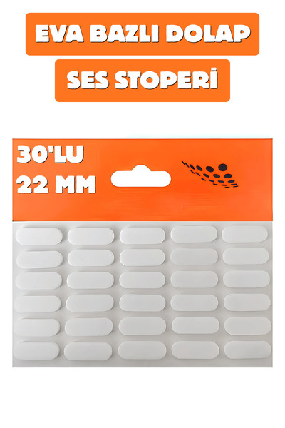 NUBLADO Oval 22 mm 30Pcs Adhesive White Eva Cabinet Drawer Cover Sound Stoppe...