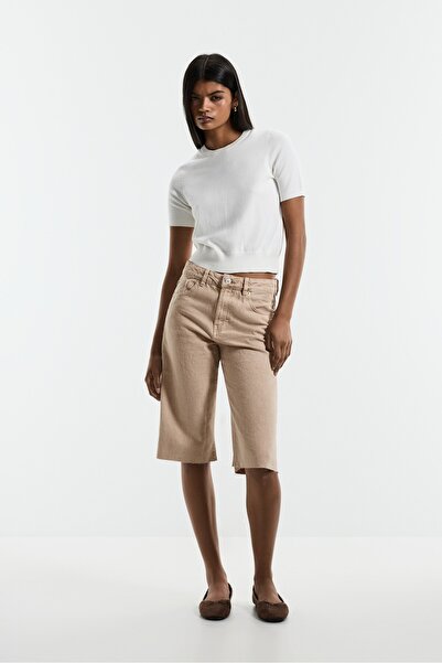 LEFTIES Slim wide denim bermuda