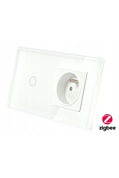 İNDUAL Întrerupător tactil Zigbee simplu, fără priză, Tuya, alb