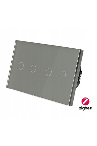 İNDUAL Întrerupător tactil dublu (2 + 2) Zigbee Fără N Tuya Gri