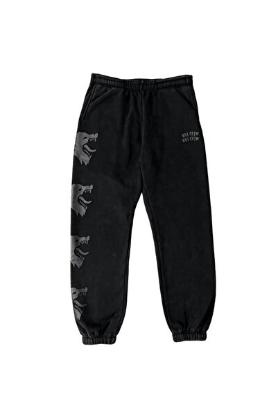 classy moda Unisex Animal Figured Front Printed 2 Thread Combed Cotton Baggy ...