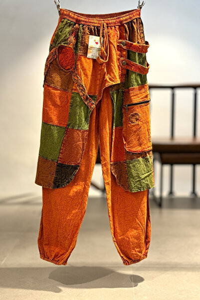 sahnemoda Desenli Düğmeli Nepal Pantolon