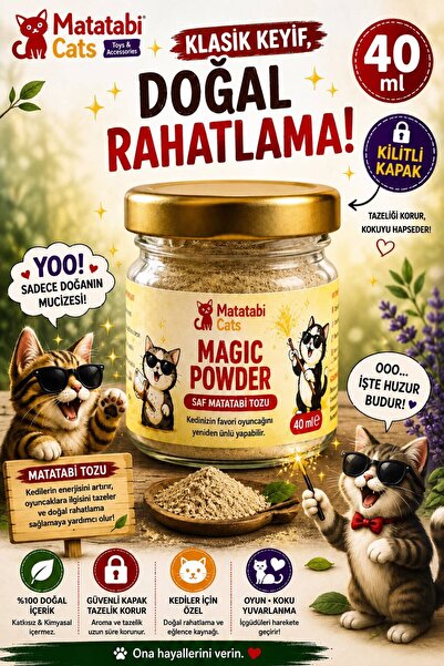 MATATABİ CATS MAGIC POWDER %100 Doğal Matatabi Tozu 40 ml
