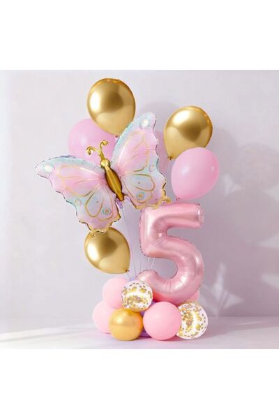 ÇITIPITISTORE Butterfly Themed Birthday Party Age Celebration Set