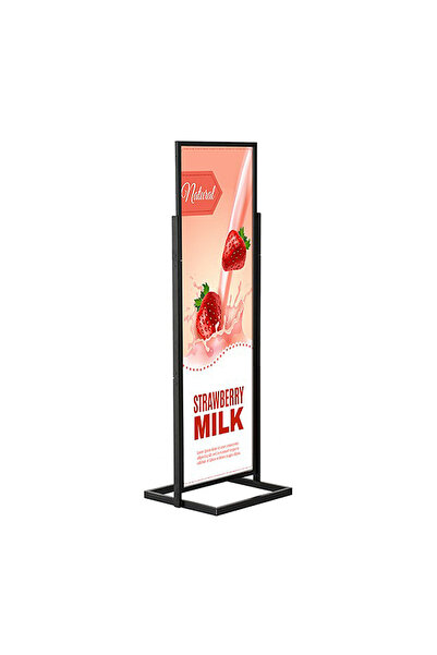 reklam etkisi Ayaklı Pano İnfoboard Bilgilendirme Panosu 50x170 cm - Siyah Tek Katlı Duvar Tipi