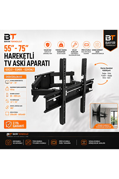 bt bayır teknoloji Tüm Markalara Uyumlu Hareketli Ultra Kaliteli 55"-58"-65’’...