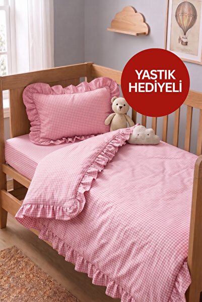 Miruza Ev Tekstili طقم غطاء لحاف أطفال بتصميم كشكش عتيق الطراز |   100% قطن ب...