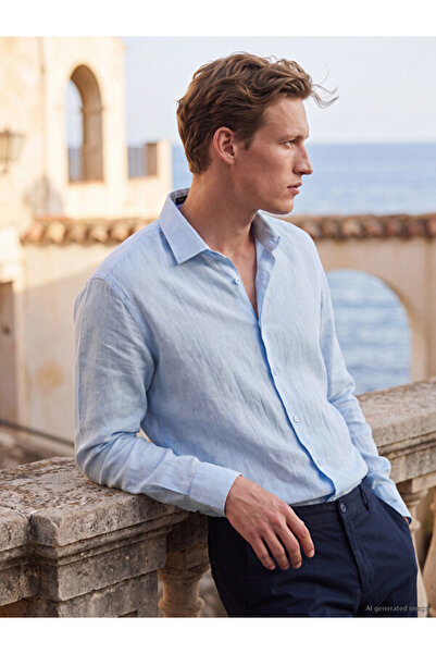 LC Waikiki I Standart Fit 100% Linen Men's Shirt from Freezen Store