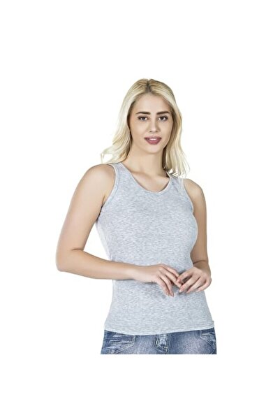DERYA Γυναικείο μπλουζάκι με φαρδιές τιράντες γκρι 213GK, Χρώμα ΓΚΡΙ, Μέγεθος L