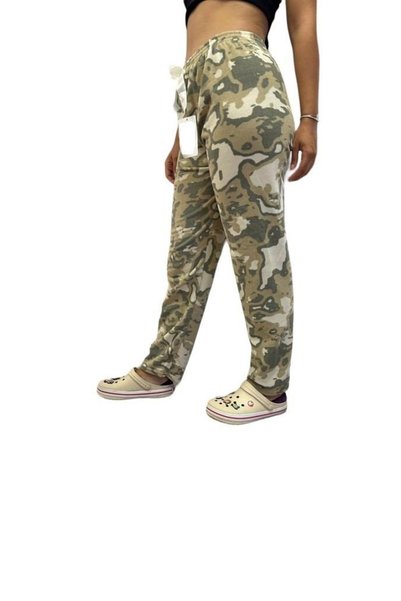 Bebelop Pijamale de iarnă din fleece moale cu model pentru femei, trening cu un singur pantalon