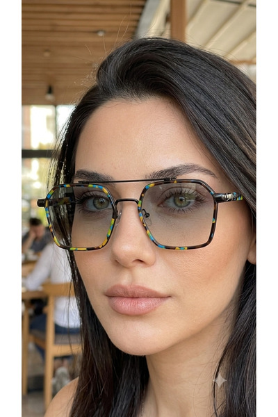 Bymiel نظارات شمسية بتصميم الفهد والأزرق مع إطار معدني وحماية من الأشعة فوق ا...