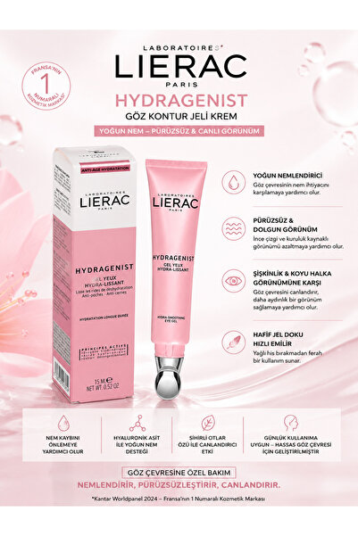 Lierac Hydragenist Intensive Moisturizing and Revitalizing Eye Contour Gel Cr...