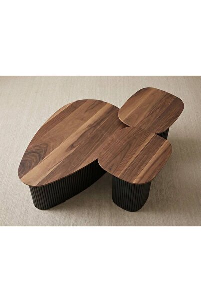 Sedef ORTA SEHBA 2+1 CEVİZ KAPLAMA Mdf Üst Tabla Lake Boyalı