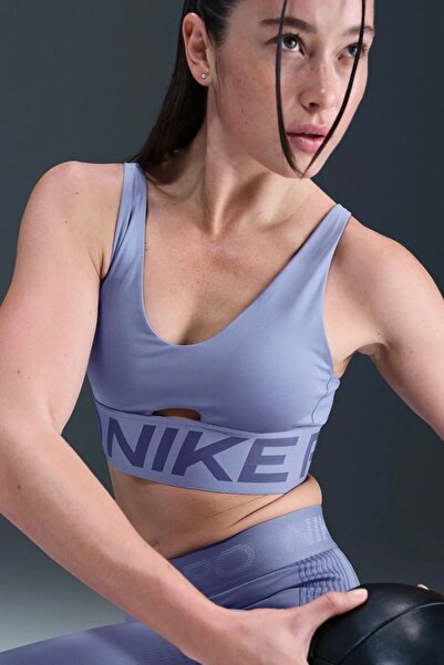 Nike HF7324-499 Pro Indy Plunge-Support Bra Pedli Kadın Spor Bra Lacivert