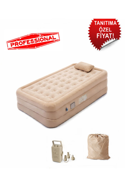 POBO TK-1 Kendinden Şişen TEK Kişilik Şişme Yatak Portatif Misafir Yatağı Set...