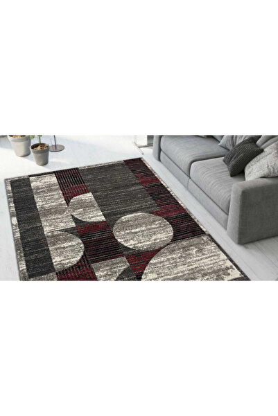 Homeone Χαλί Τέχνης Φρίζας Γκρι - Κόκκινο 160x210εκ. FE686ZV-GR-160