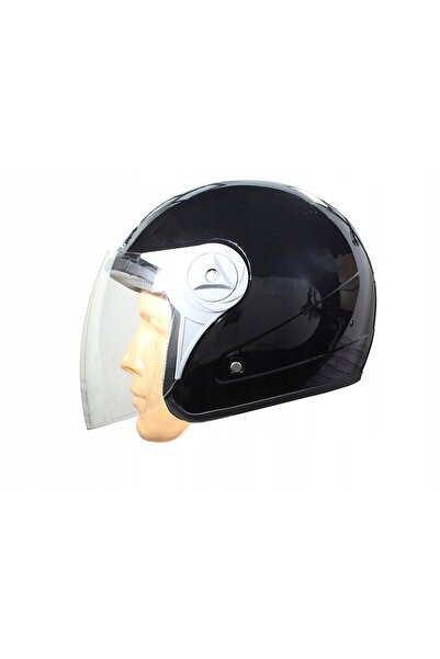 NO BRAND Cască moto deschisă pentru scuter, quad, motor, buggy, kart, negru, S
