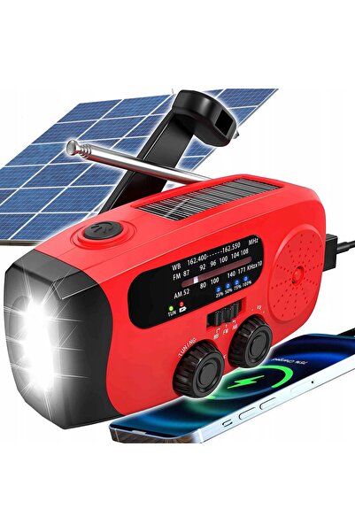 Renew Force Radio cu baterie AM/FM roșu cu power bank