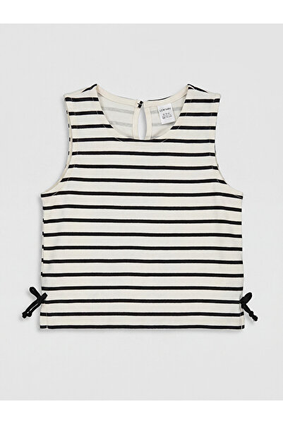 LC Waikiki Trendlucky Girls' Striped Undershirt with Oval Neckline
